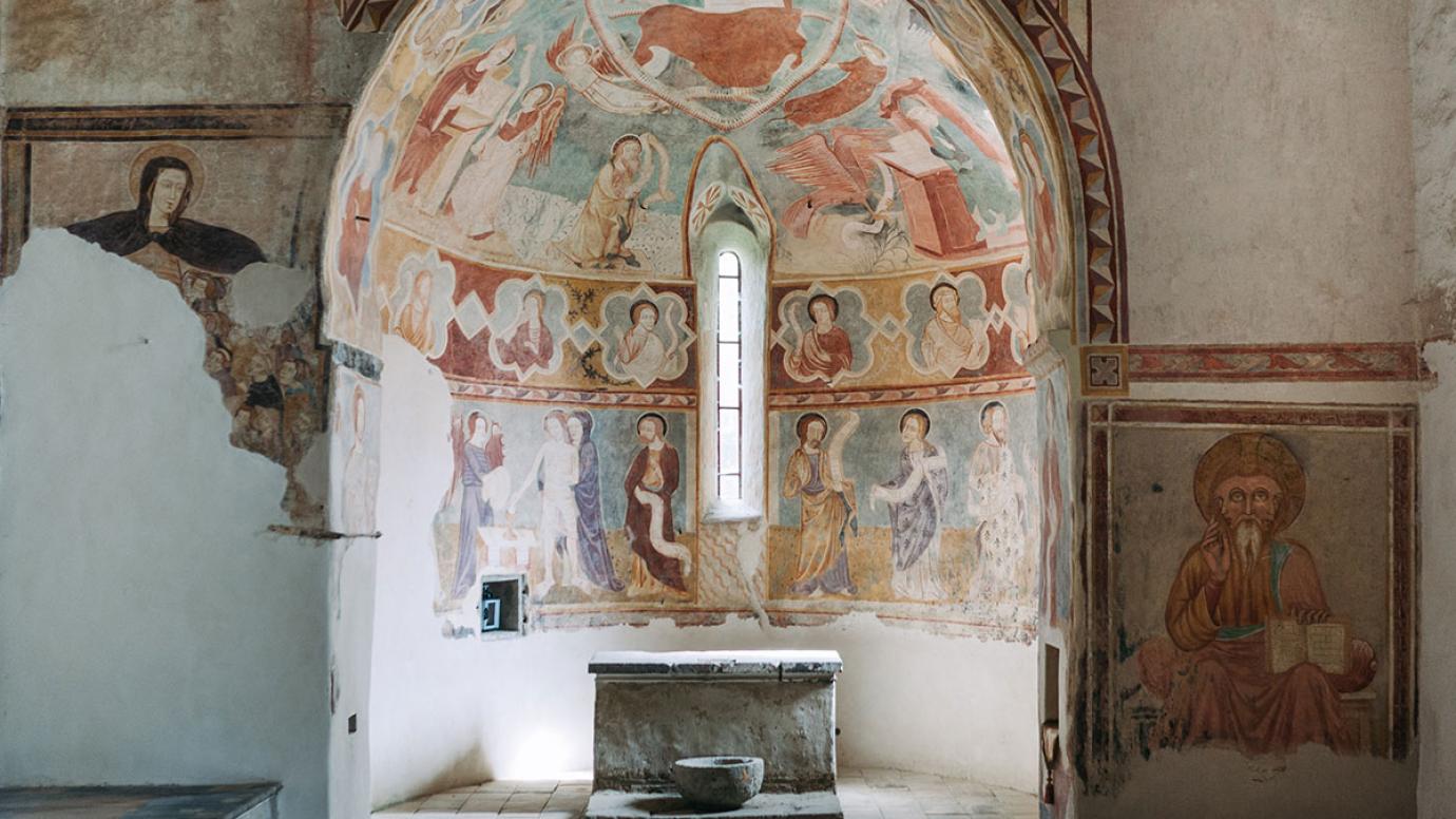 Medieval church decorated with figural paintings in the Gemer and Malohont regions, Slovakia