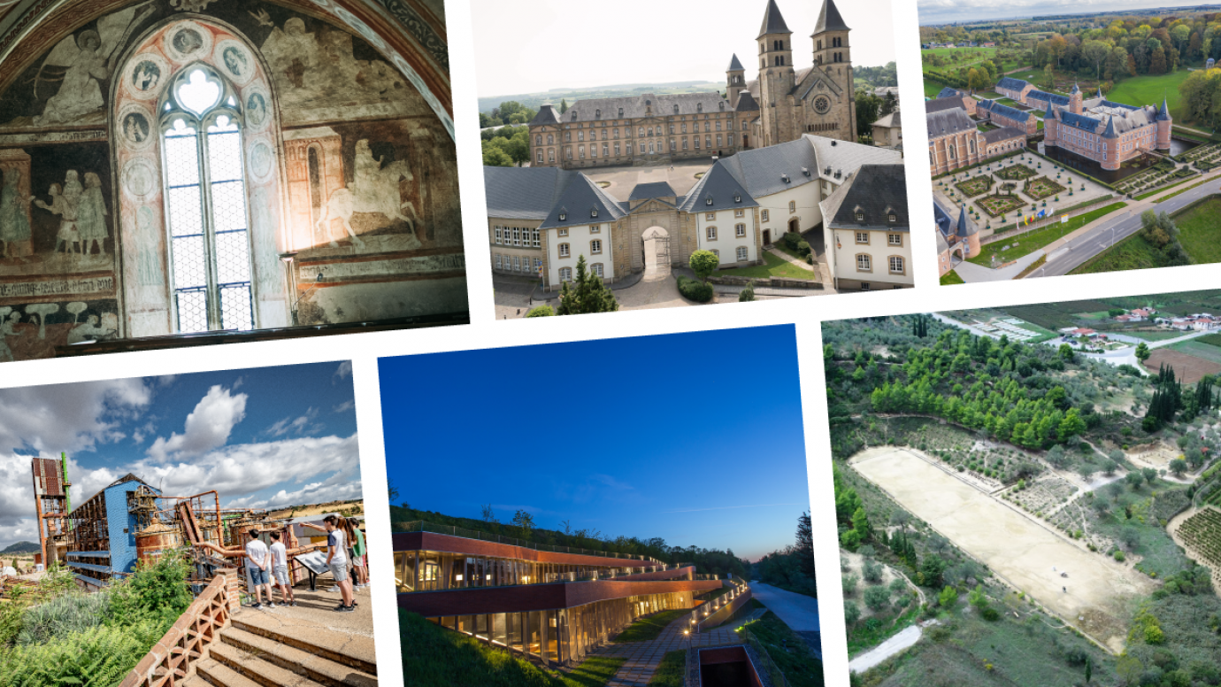 A collage of some of the 2021 European Heritage Label sites