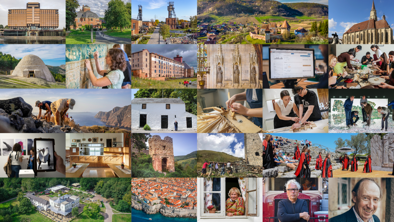 Collage of images of the winners of the 2024 European Heritage Awards